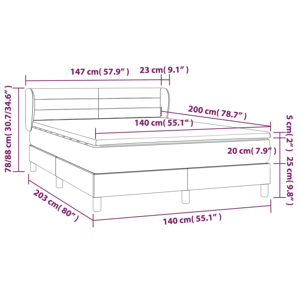 Boxspring met matras stof blauw 140x200 cm is nu te koop bij PeponiXL, paradijselijk wonen!