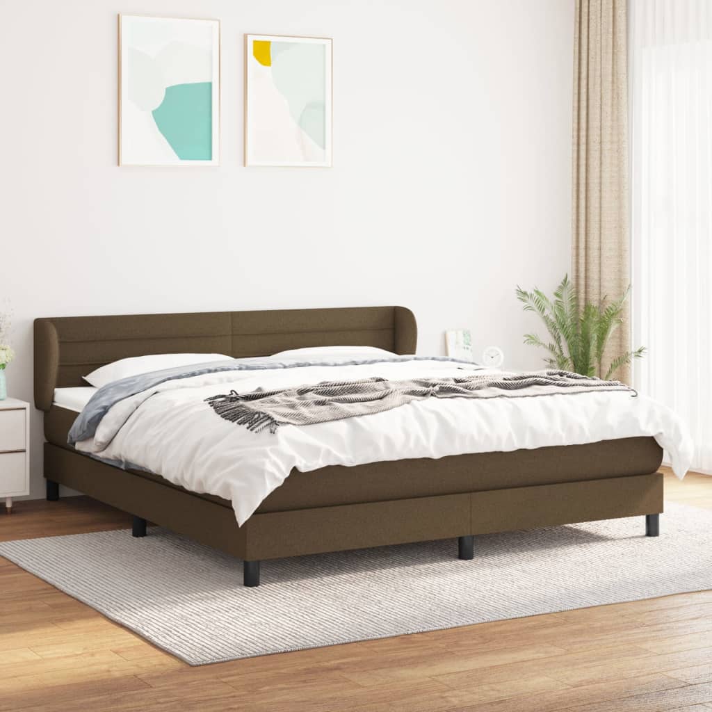 Boxspring met matras stof donkerbruin 160x200 cm is nu te koop bij PeponiXL, paradijselijk wonen!