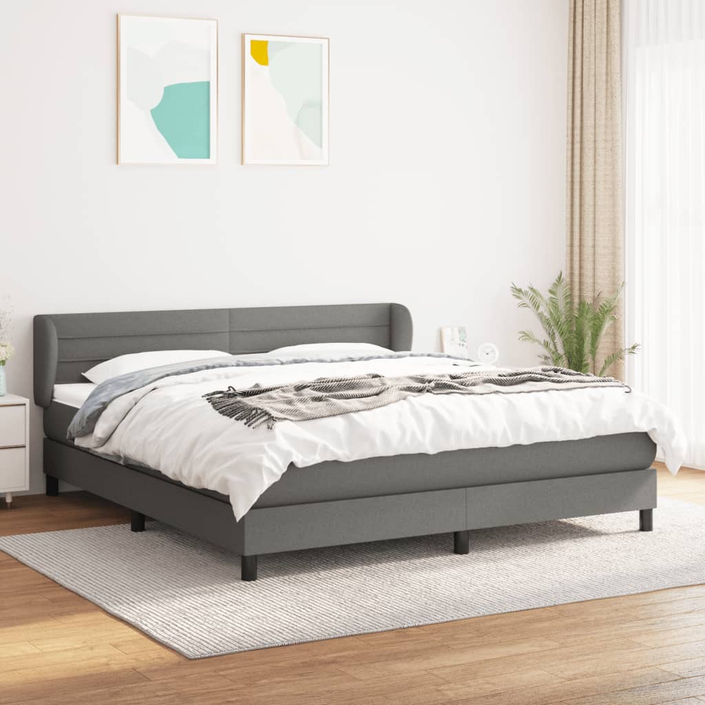 Boxspring met matras stof donkergrijs 180x200 cm is nu te koop bij PeponiXL, paradijselijk wonen!