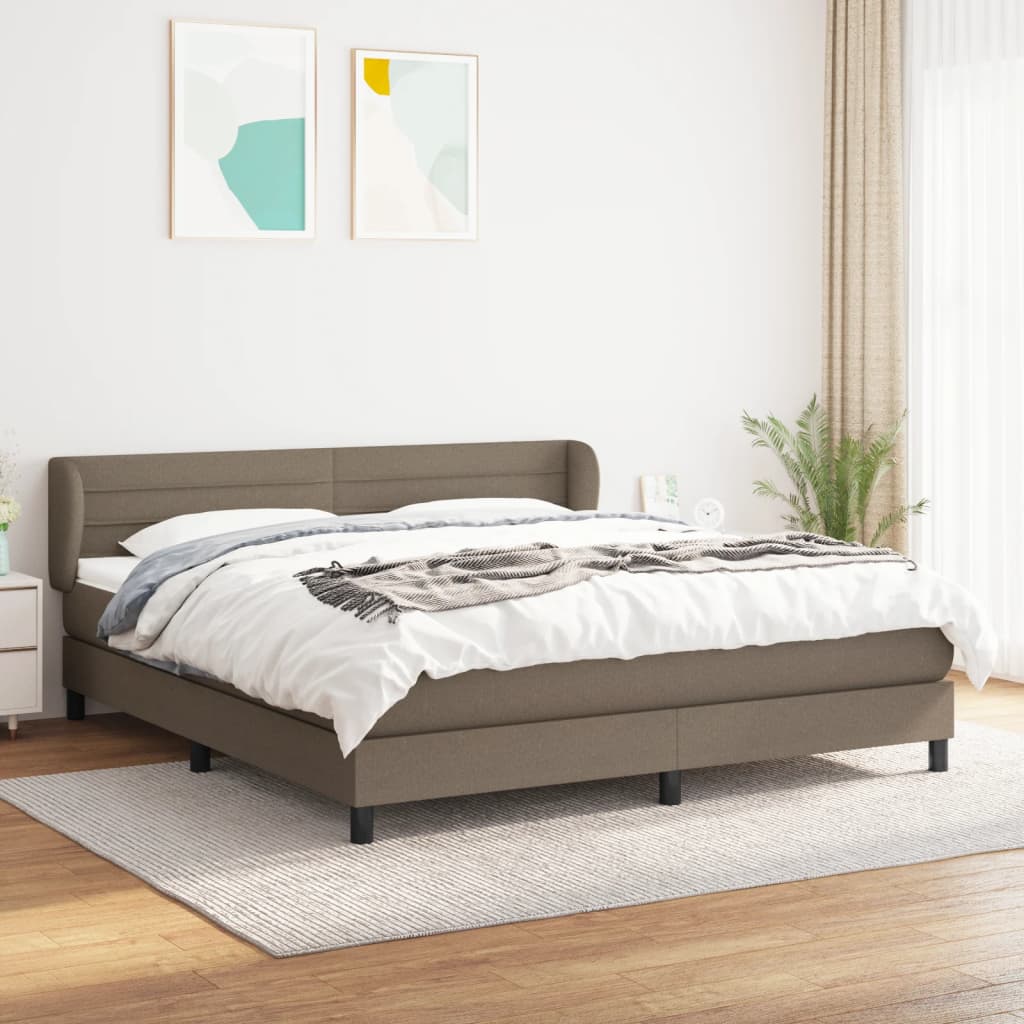 Boxspring met matras stof taupe 180x200 cm is nu te koop bij PeponiXL, paradijselijk wonen!