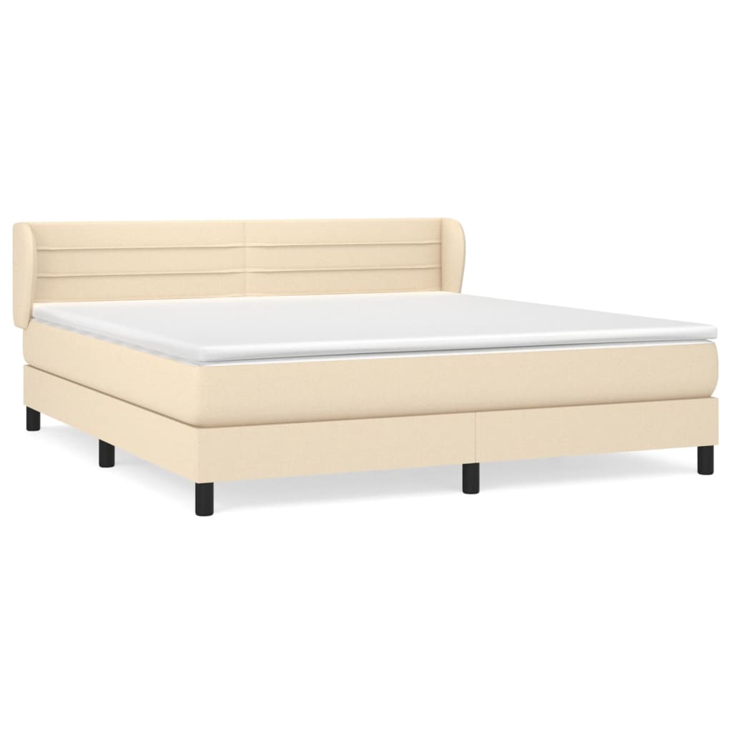Boxspring met matras stof crèmekleurig 180x200 cm is nu te koop bij PeponiXL, paradijselijk wonen!