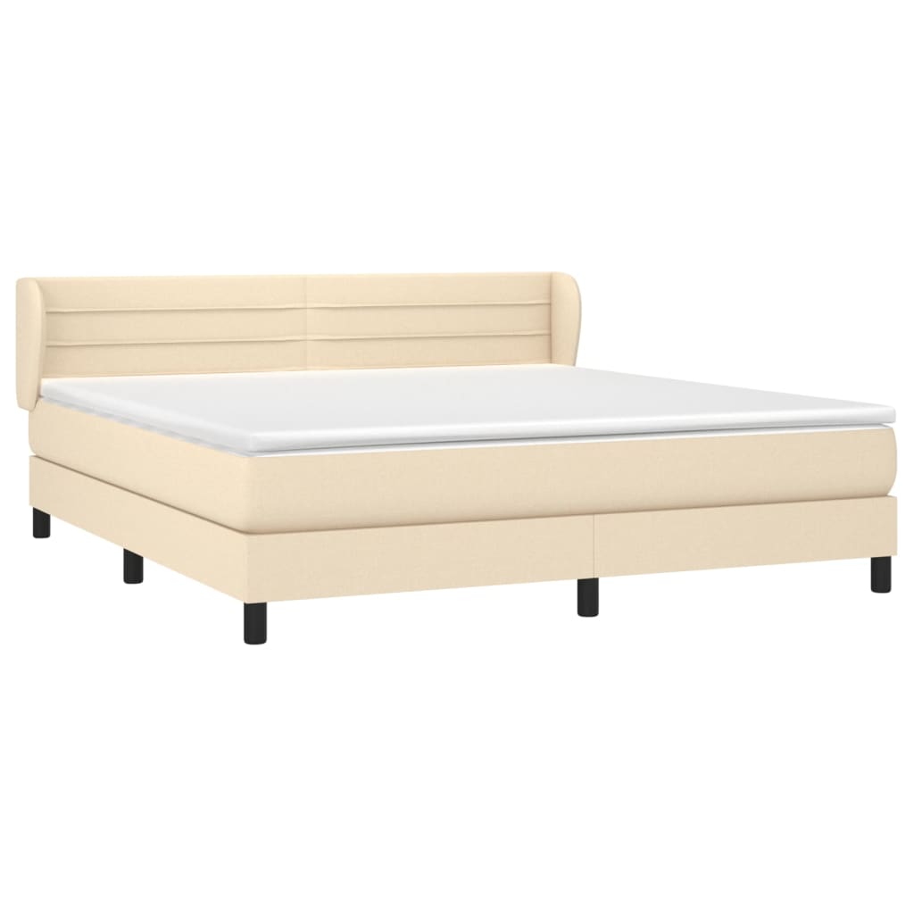 Boxspring met matras stof crèmekleurig 180x200 cm is nu te koop bij PeponiXL, paradijselijk wonen!