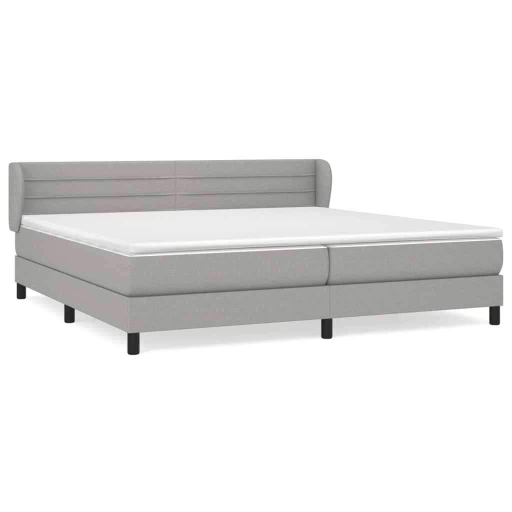 Boxspring met matras stof lichtgrijs 200x200 cm is nu te koop bij PeponiXL, paradijselijk wonen!
