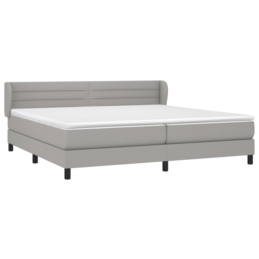 Boxspring met matras stof lichtgrijs 200x200 cm is nu te koop bij PeponiXL, paradijselijk wonen!