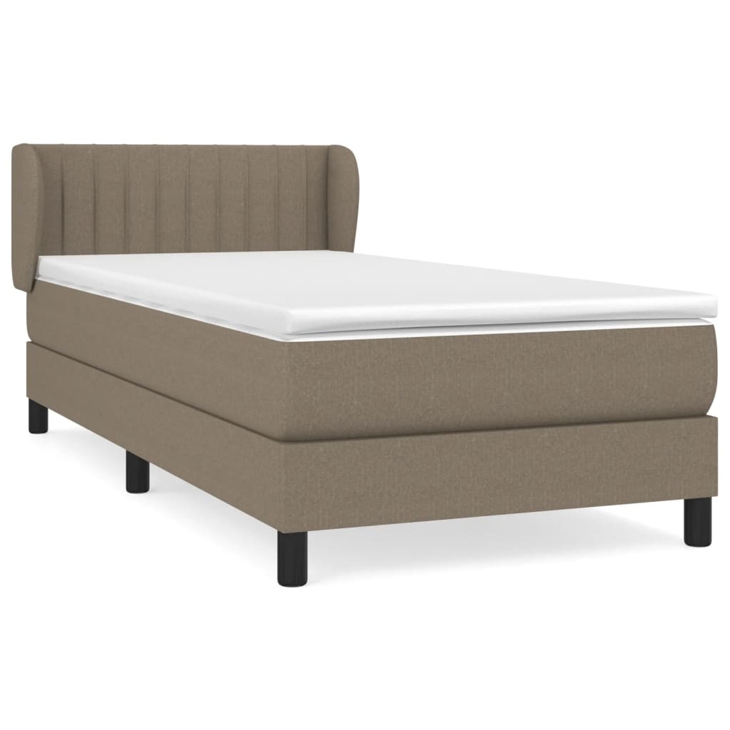 Boxspring met matras stof taupe 90x190 cm is nu te koop bij PeponiXL, paradijselijk wonen!