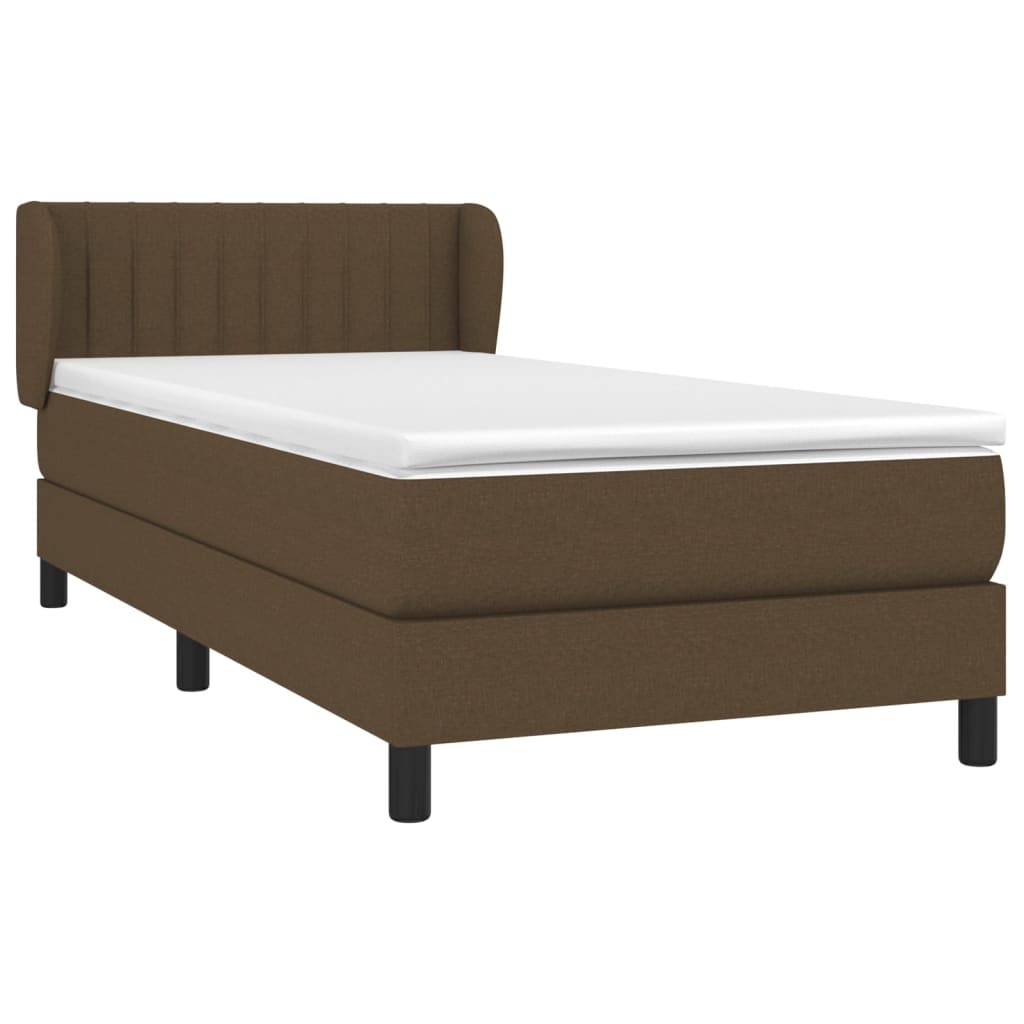 Boxspring met matras stof donkerbruin 90x200 cm is nu te koop bij PeponiXL, paradijselijk wonen!