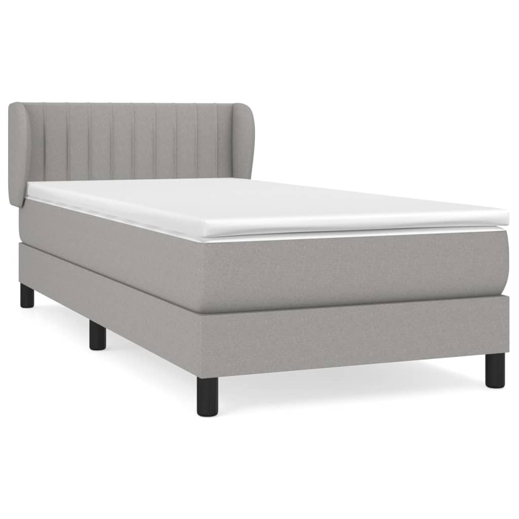 Boxspring met matras stof lichtgrijs 100x200 cm is nu te koop bij PeponiXL, paradijselijk wonen!