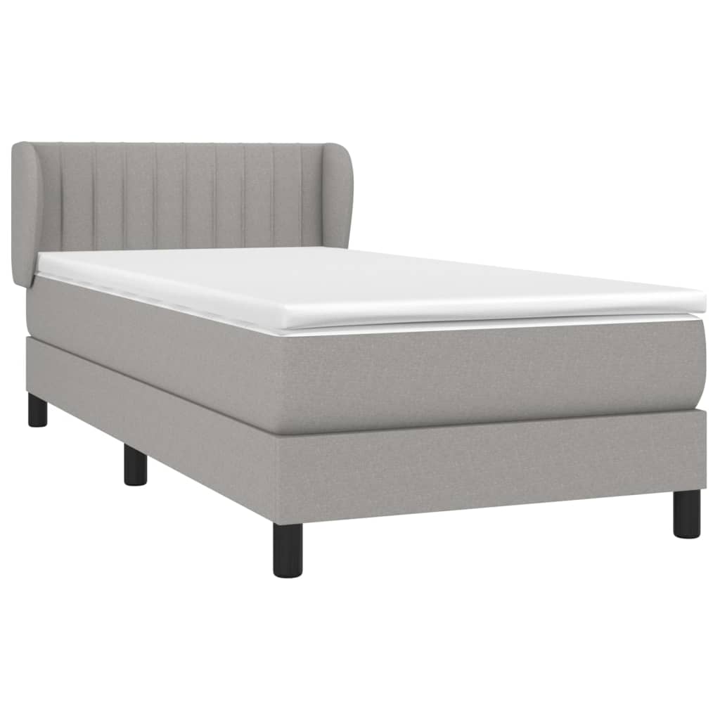Boxspring met matras stof lichtgrijs 100x200 cm is nu te koop bij PeponiXL, paradijselijk wonen!
