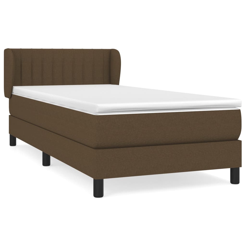 Boxspring met matras stof donkerbruin 100x200 cm is nu te koop bij PeponiXL, paradijselijk wonen!