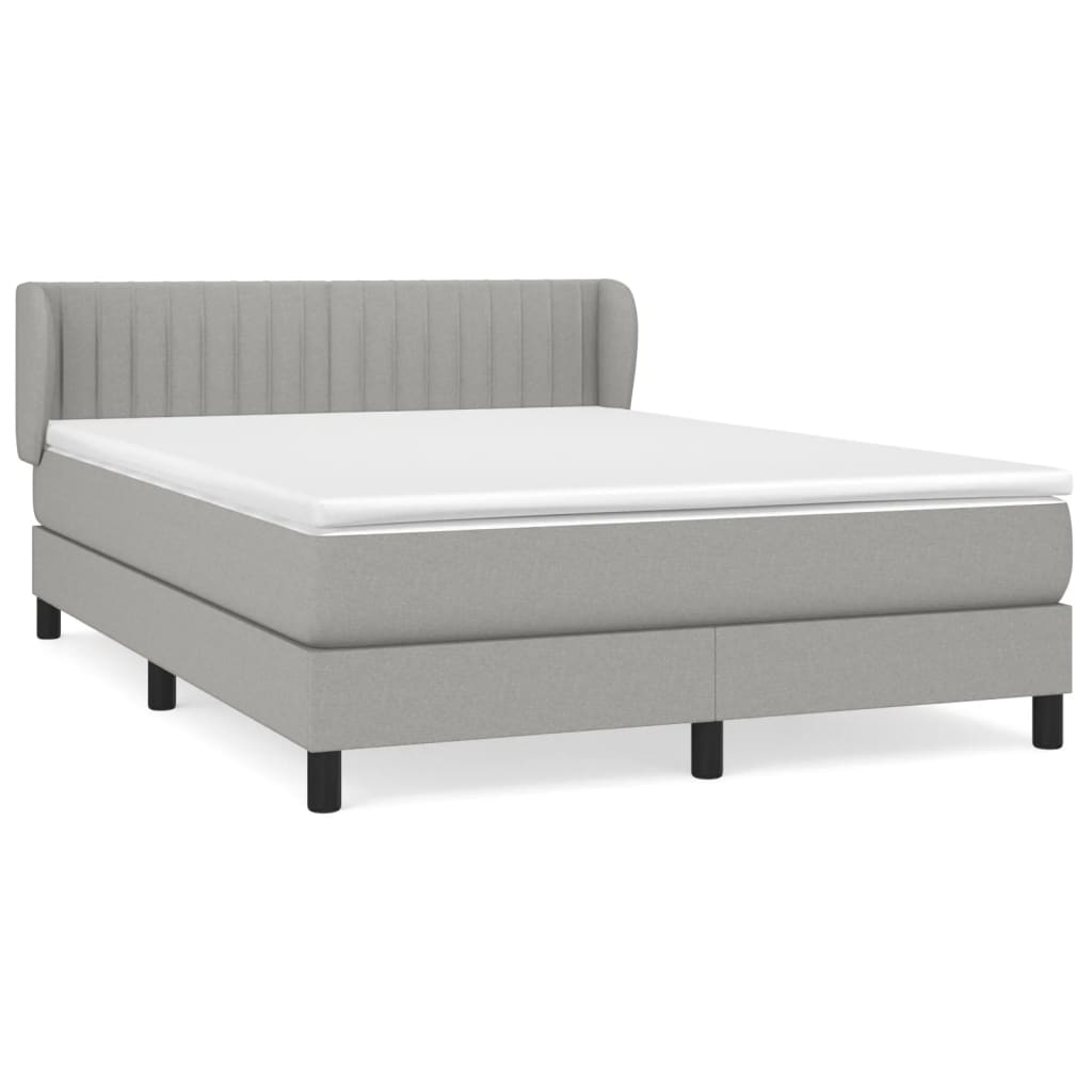 Boxspring met matras stof lichtgrijs 140x190 cm is nu te koop bij PeponiXL, paradijselijk wonen!