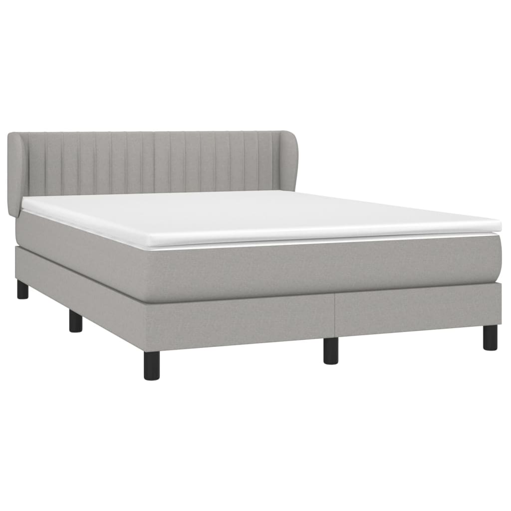 Boxspring met matras stof lichtgrijs 140x190 cm is nu te koop bij PeponiXL, paradijselijk wonen!