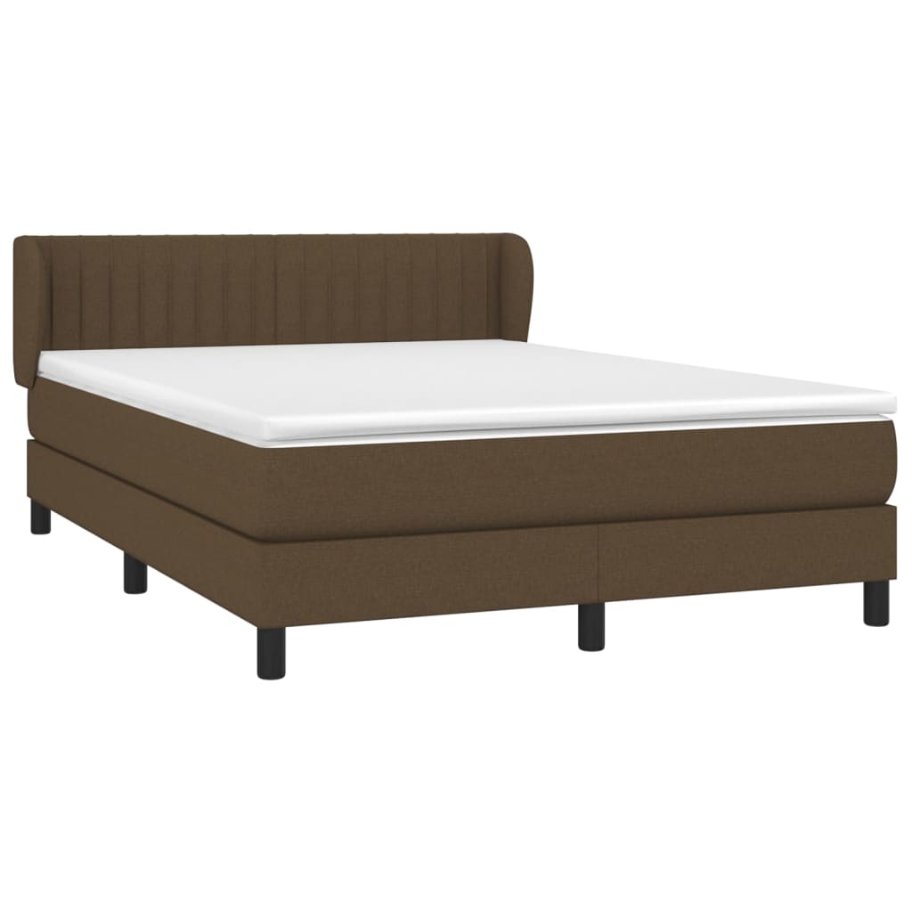 Boxspring met matras stof donkerbruin 140x200 cm is nu te koop bij PeponiXL, paradijselijk wonen!