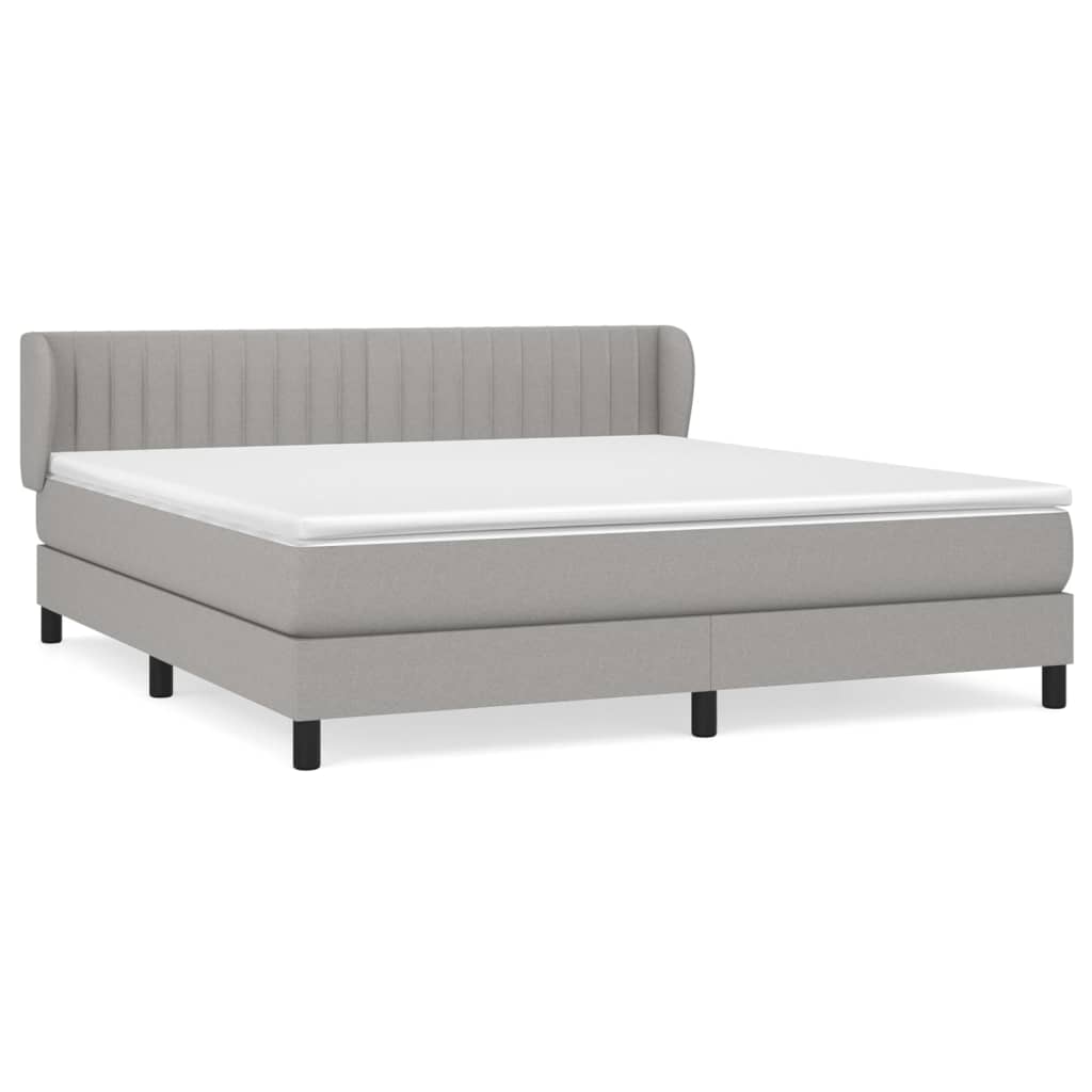 Boxspring met matras stof lichtgrijs 180x200 cm is nu te koop bij PeponiXL, paradijselijk wonen!