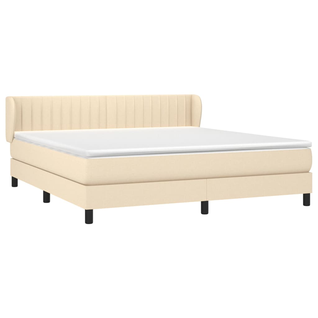 Boxspring met matras stof crèmekleurig 180x200 cm is nu te koop bij PeponiXL, paradijselijk wonen!