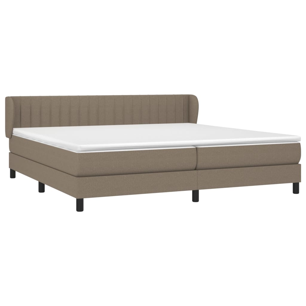 Boxspring met matras stof taupe 200x200 cm is nu te koop bij PeponiXL, paradijselijk wonen!