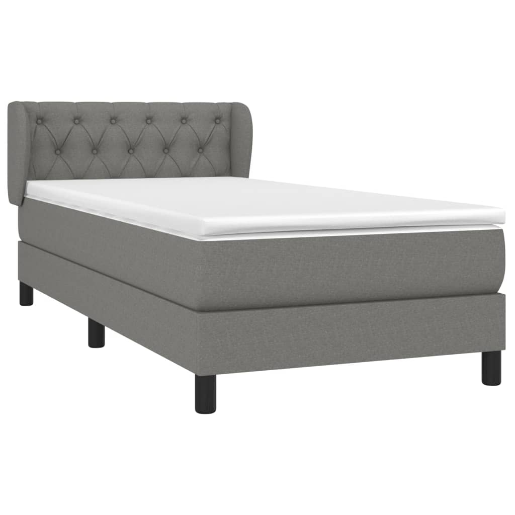 Boxspring met matras stof donkergrijs 80x200 cm is nu te koop bij PeponiXL, paradijselijk wonen!