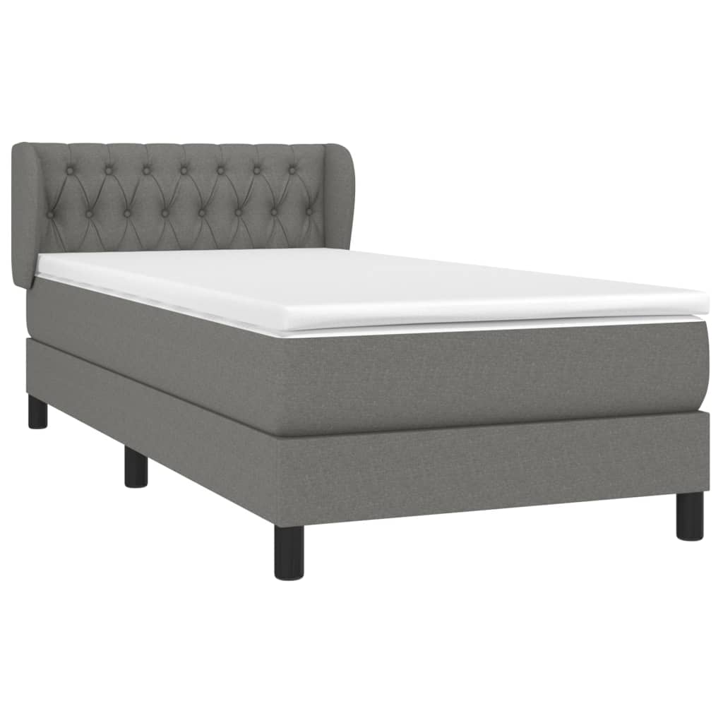 Boxspring met matras stof donkergrijs 90x200 cm is nu te koop bij PeponiXL, paradijselijk wonen!