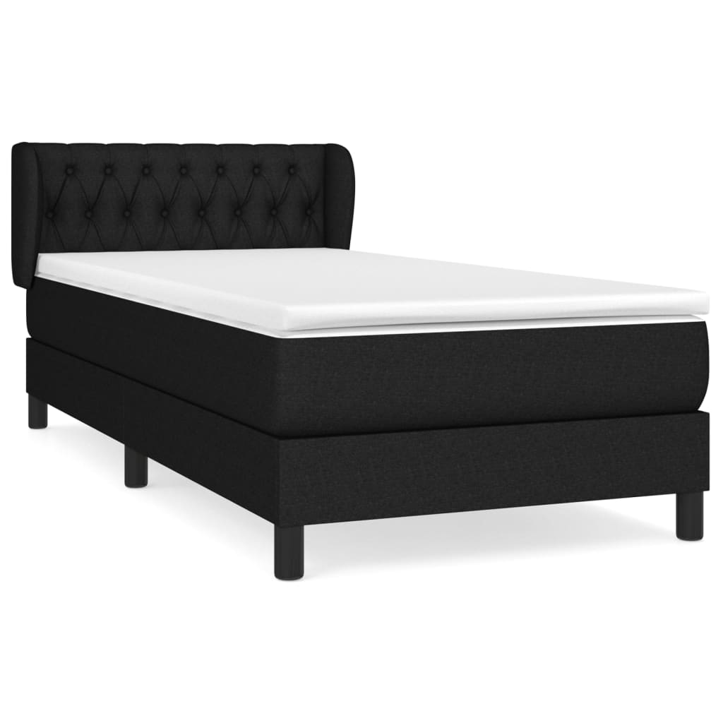 Boxspring met matras stof zwart 100x200 cm is nu te koop bij PeponiXL, paradijselijk wonen!