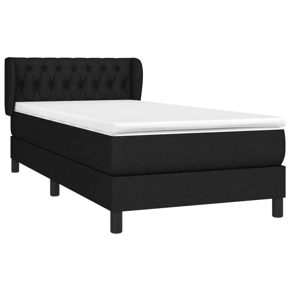 Boxspring met matras stof zwart 100x200 cm is nu te koop bij PeponiXL, paradijselijk wonen!