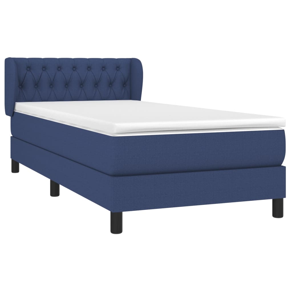 Boxspring met matras stof blauw 100x200 cm is nu te koop bij PeponiXL, paradijselijk wonen!