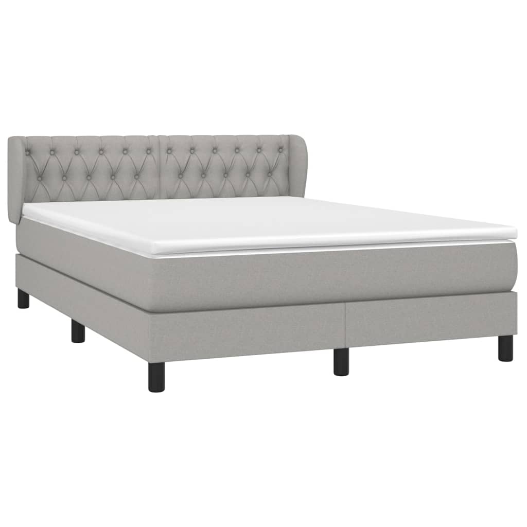 Boxspring met matras stof lichtgrijs 140x200 cm is nu te koop bij PeponiXL, paradijselijk wonen!