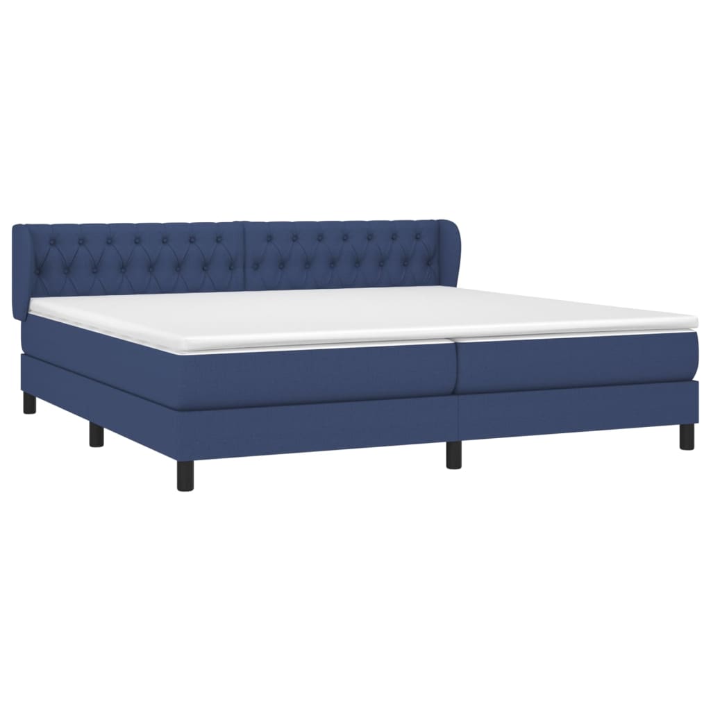Boxspring met matras stof blauw 200x200 cm is nu te koop bij PeponiXL, paradijselijk wonen!