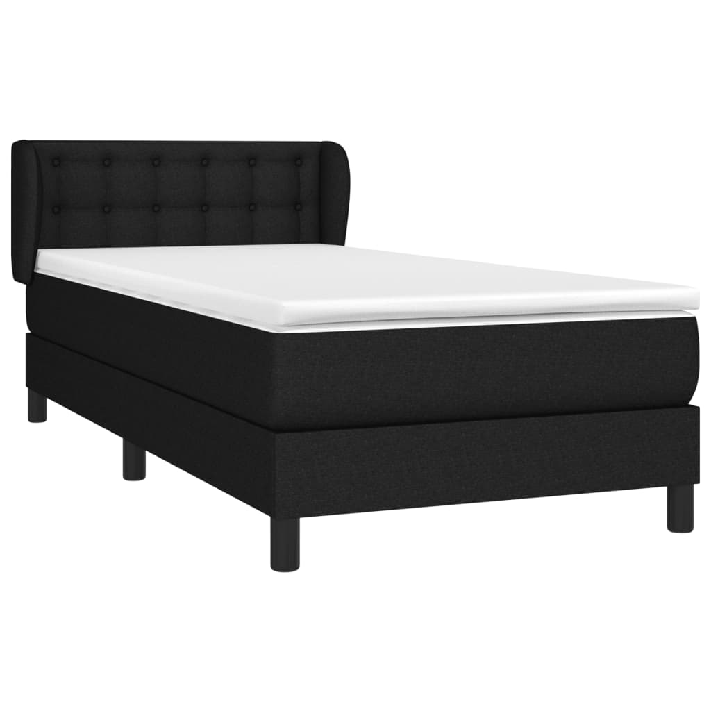 Boxspring met matras stof zwart 90x200 cm is nu te koop bij PeponiXL, paradijselijk wonen!