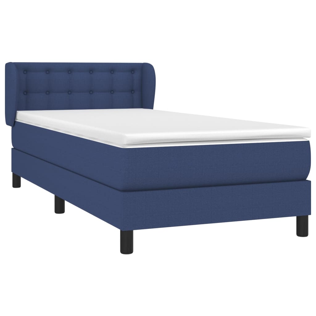 Boxspring met matras stof blauw 90x200 cm is nu te koop bij PeponiXL, paradijselijk wonen!