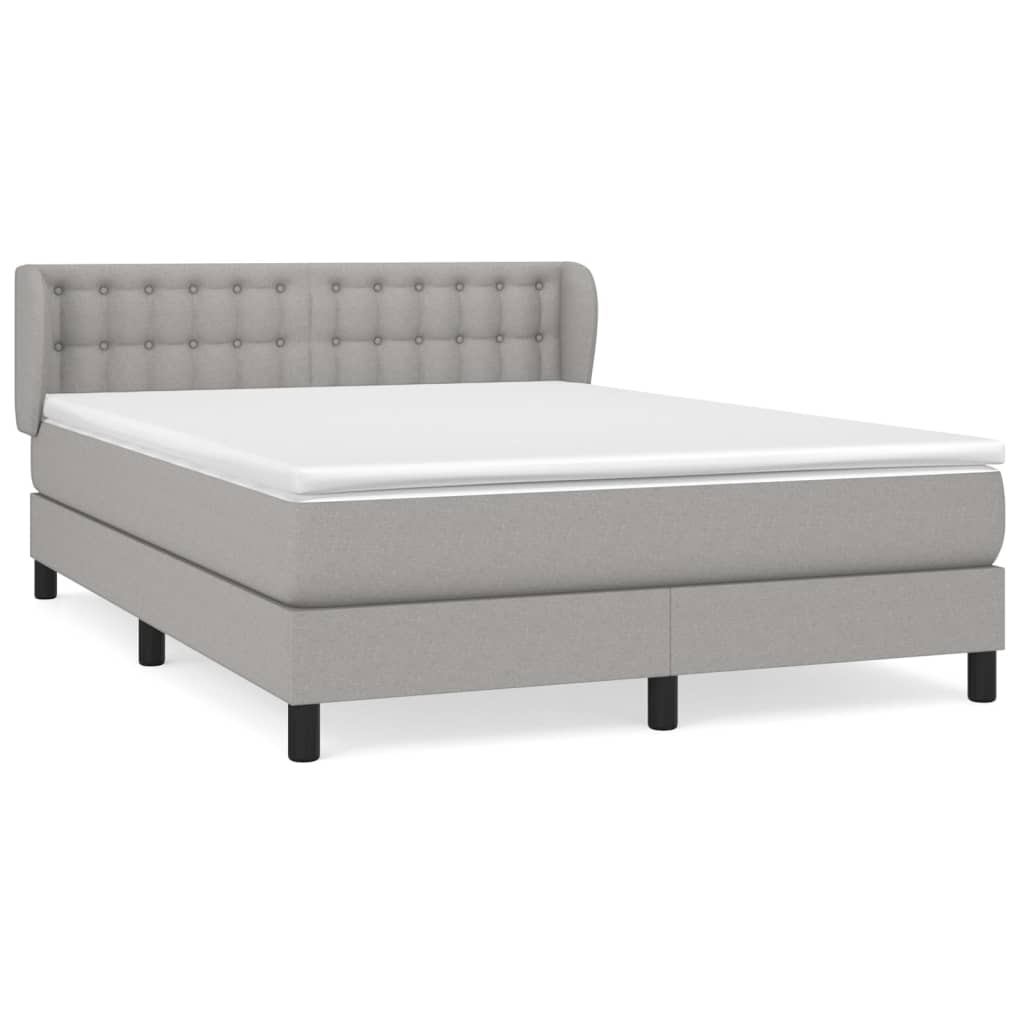 Boxspring met matras stof lichtgrijs 140x190 cm is nu te koop bij PeponiXL, paradijselijk wonen!