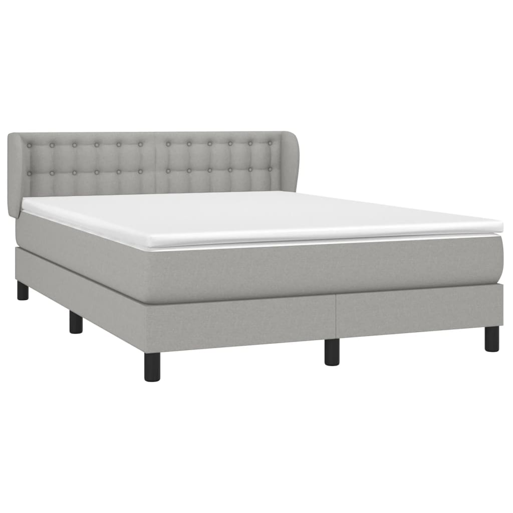 Boxspring met matras stof lichtgrijs 140x200 cm is nu te koop bij PeponiXL, paradijselijk wonen!