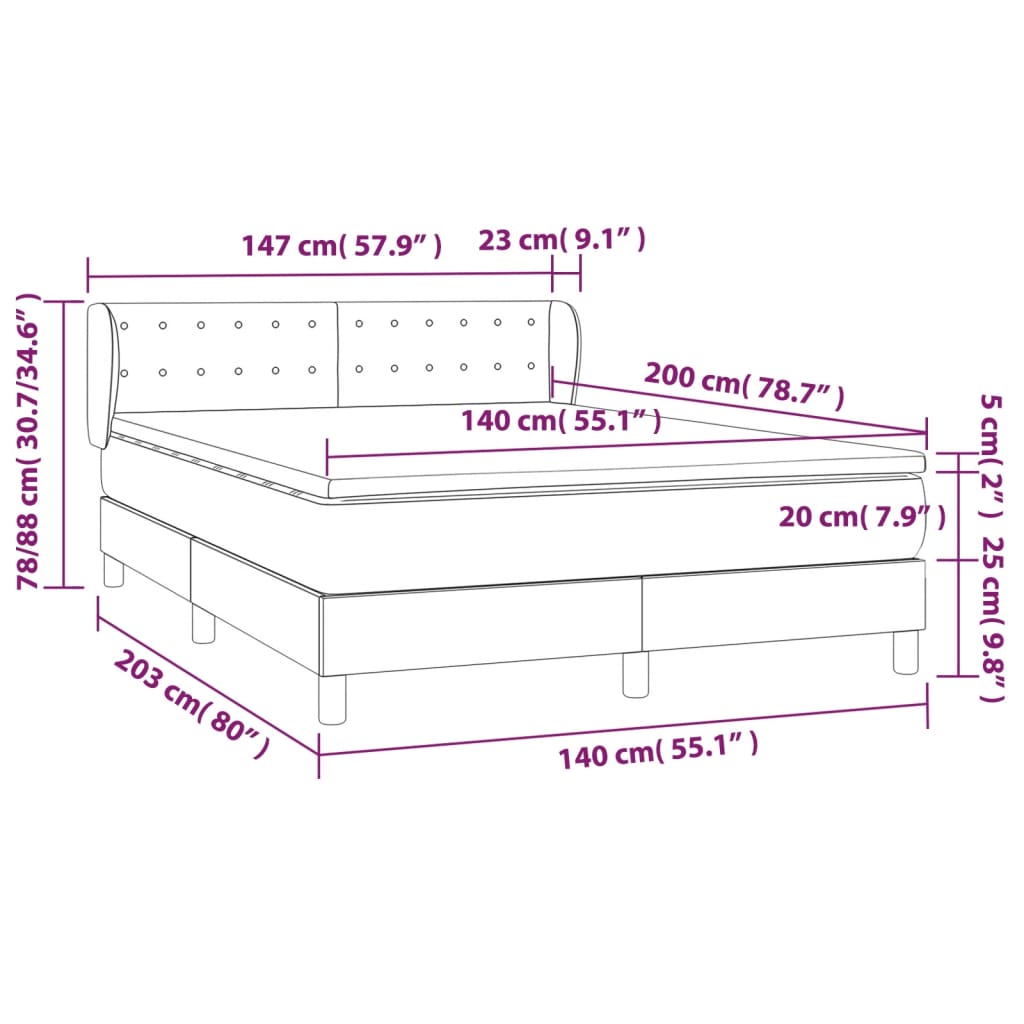 Boxspring met matras stof zwart 140x200 cm is nu te koop bij PeponiXL, paradijselijk wonen!