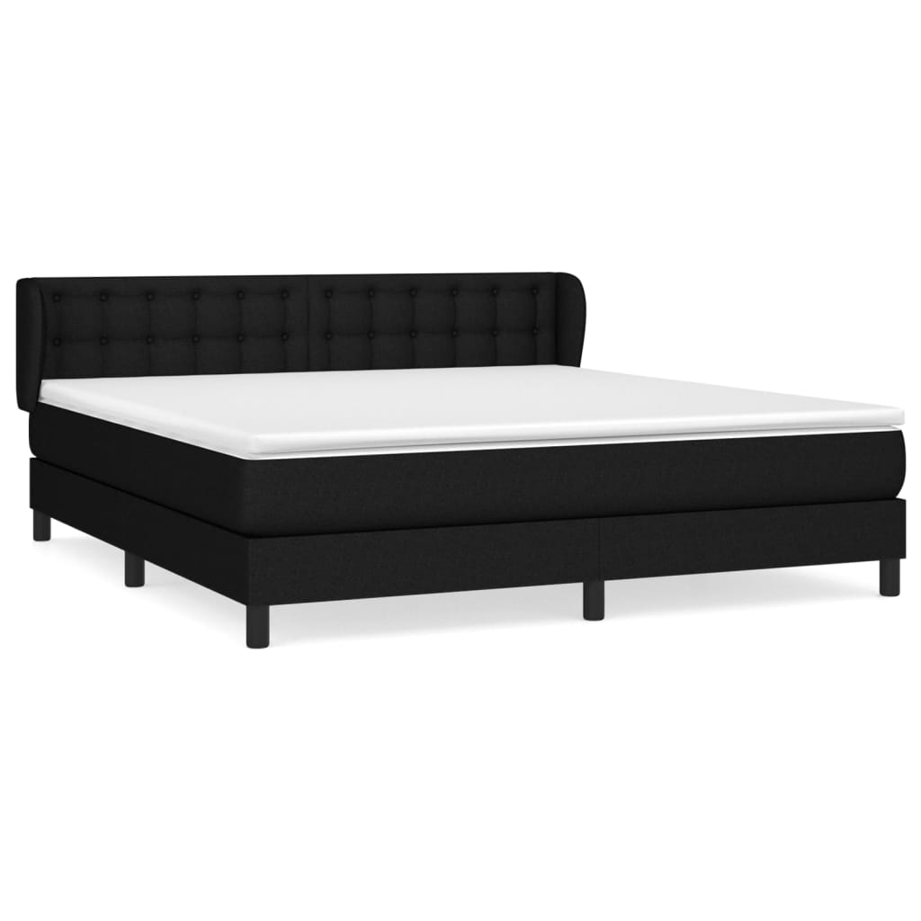 Boxspring met matras stof zwart 160x200 cm is nu te koop bij PeponiXL, paradijselijk wonen!