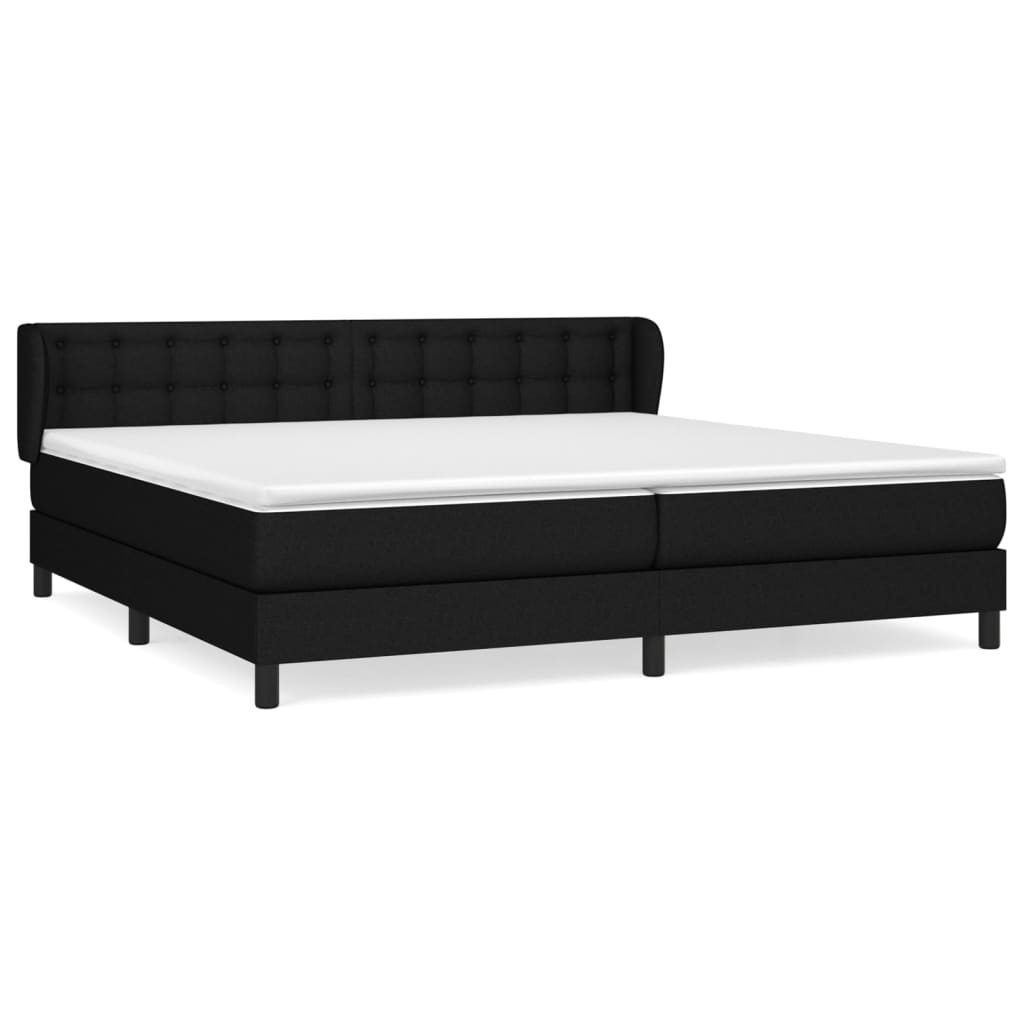 Boxspring met matras stof zwart 200x200 cm is nu te koop bij PeponiXL, paradijselijk wonen!