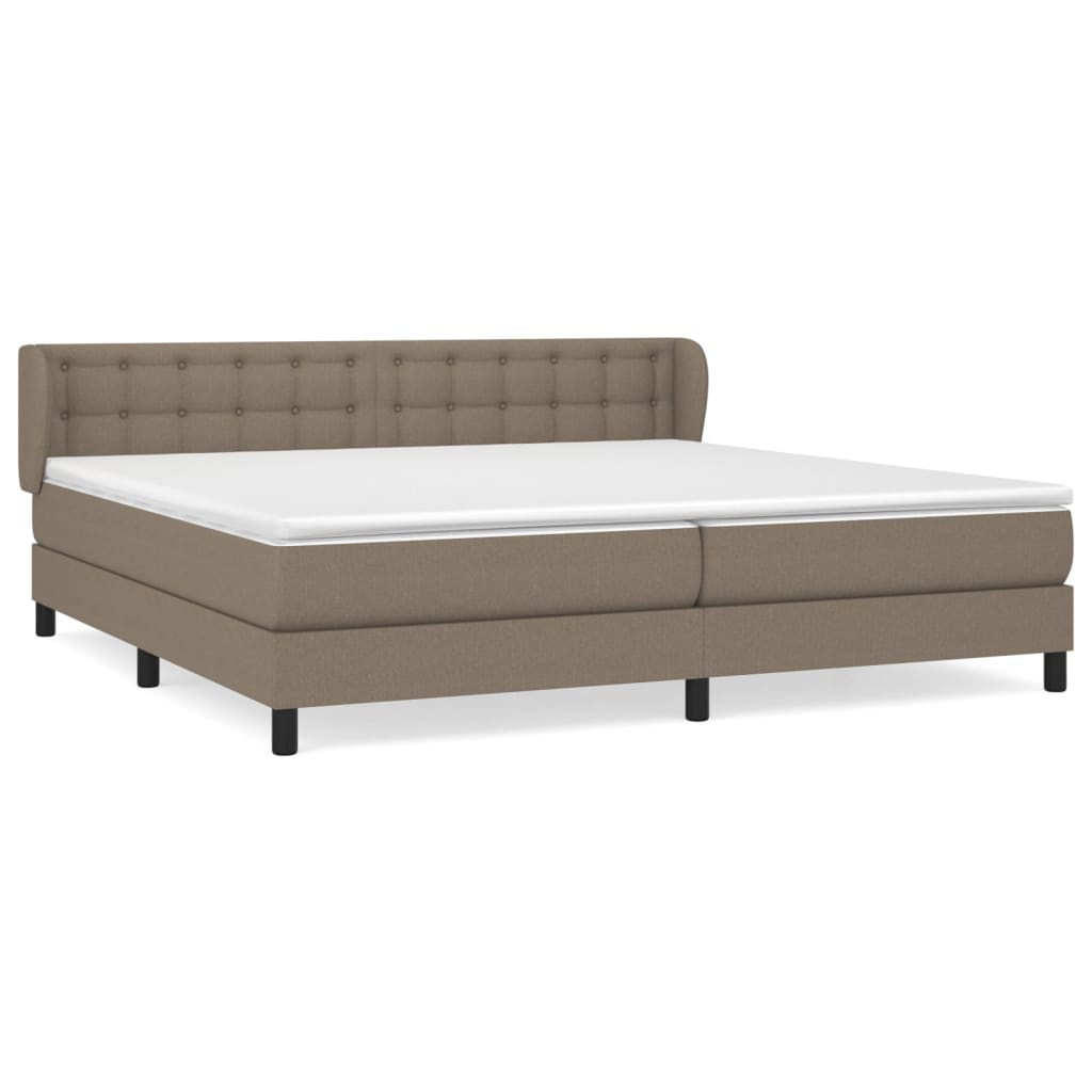 Boxspring met matras stof taupe 200x200 cm is nu te koop bij PeponiXL, paradijselijk wonen!