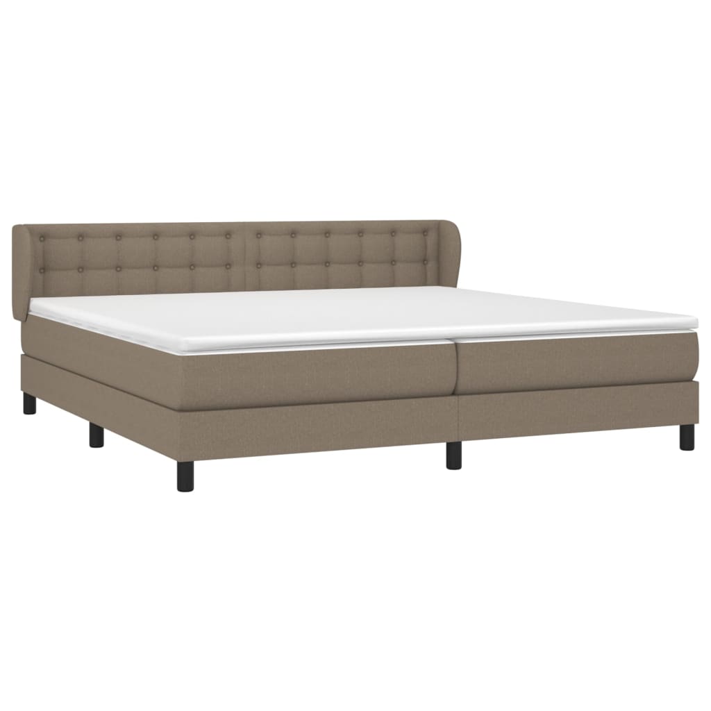 Boxspring met matras stof taupe 200x200 cm is nu te koop bij PeponiXL, paradijselijk wonen!