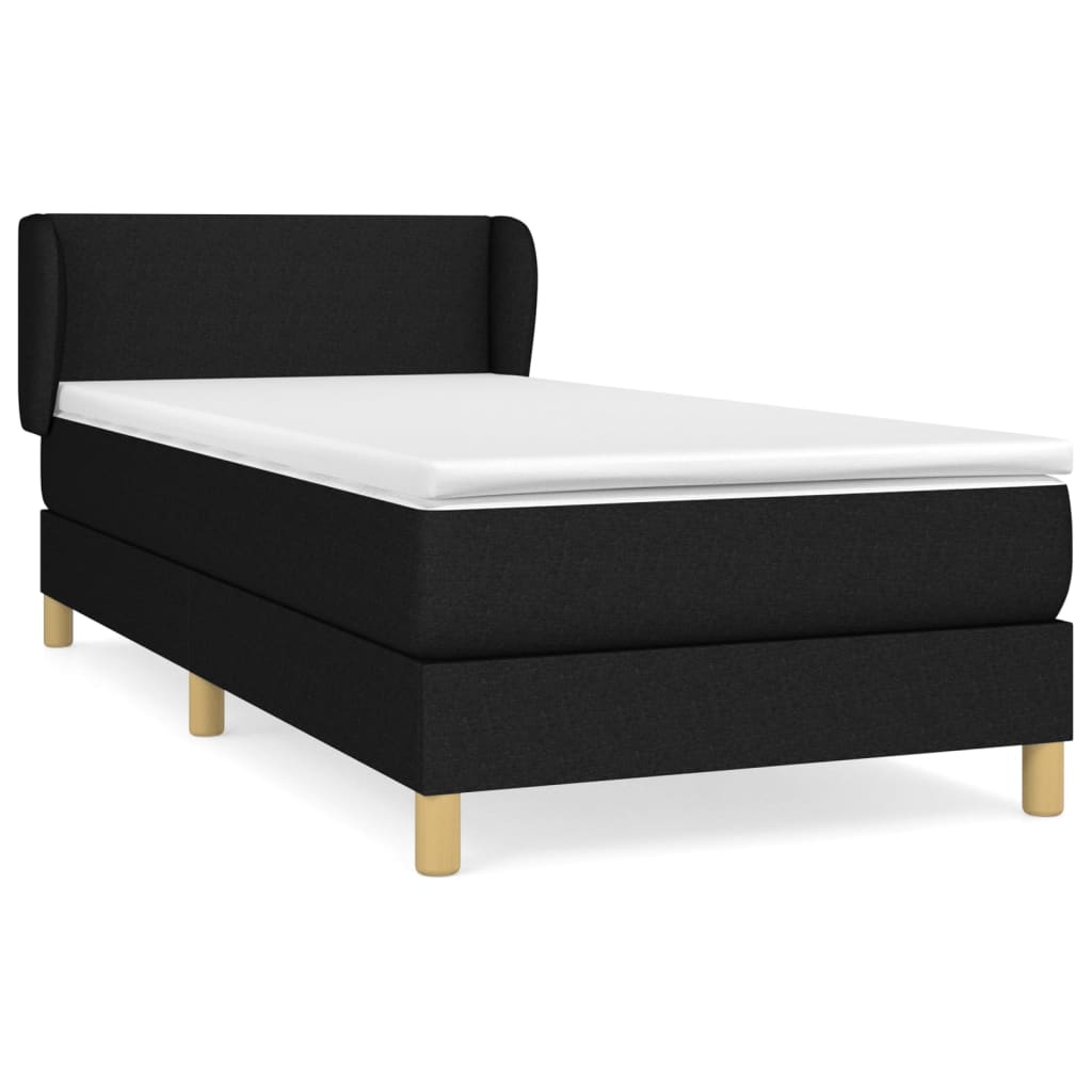 Boxspring met matras stof zwart 90x190 cm is nu te koop bij PeponiXL, paradijselijk wonen!