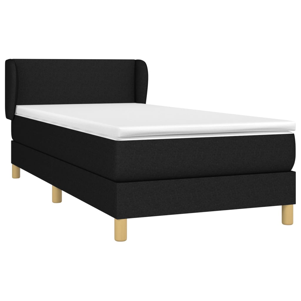 Boxspring met matras stof zwart 90x190 cm is nu te koop bij PeponiXL, paradijselijk wonen!