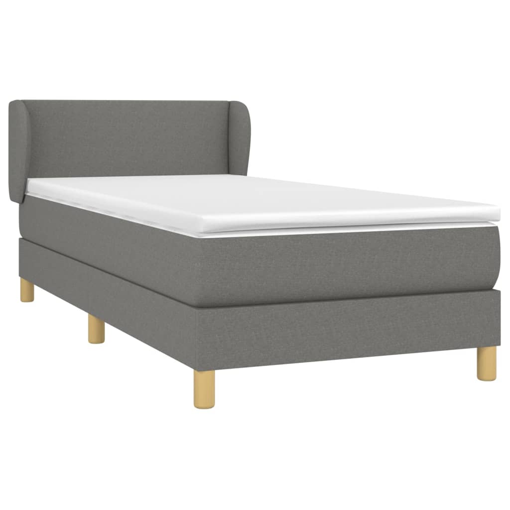 Boxspring met matras stof donkergrijs 90x200 cm is nu te koop bij PeponiXL, paradijselijk wonen!