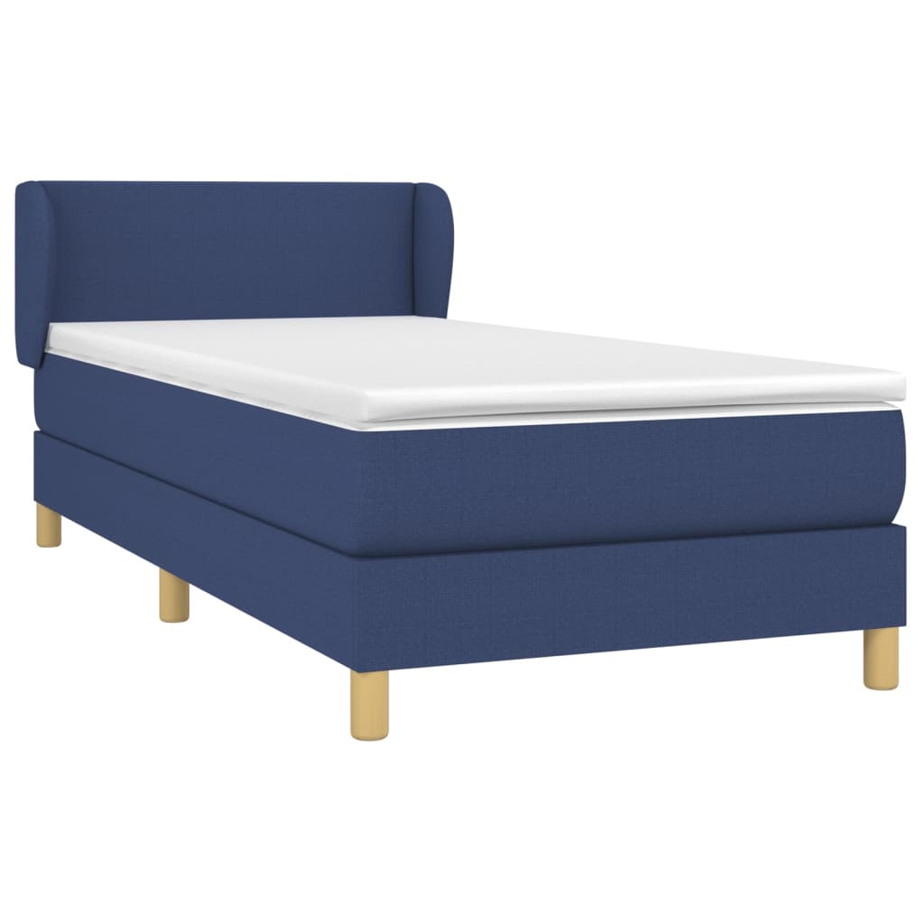 Boxspring met matras stof blauw 100x200 cm is nu te koop bij PeponiXL, paradijselijk wonen!