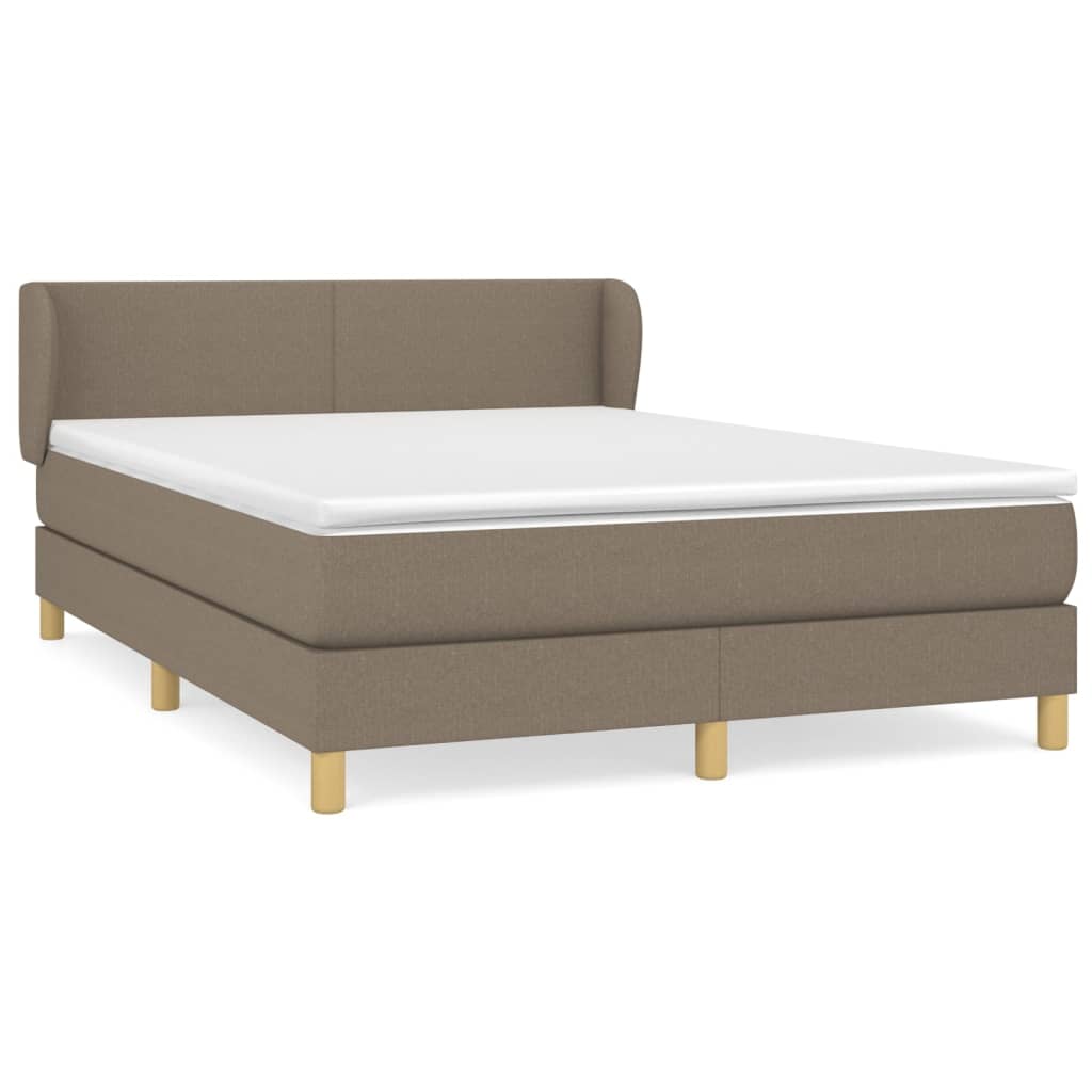 Boxspring met matras stof taupe 140x200 cm is nu te koop bij PeponiXL, paradijselijk wonen!