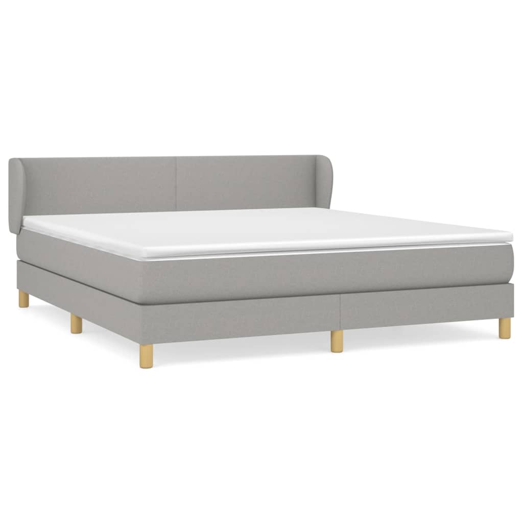 Boxspring met matras stof lichtgrijs 160x200 cm is nu te koop bij PeponiXL, paradijselijk wonen!
