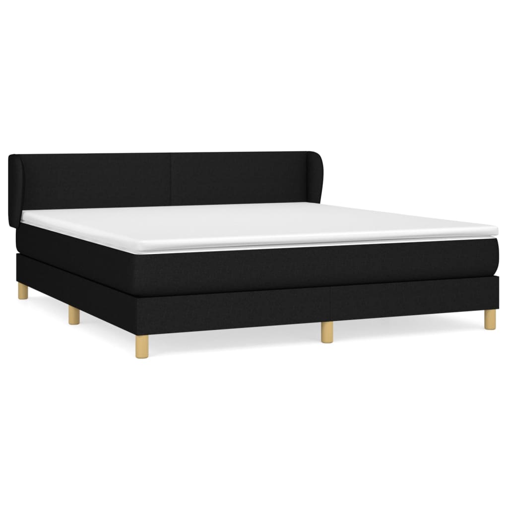 Boxspring met matras stof zwart 160x200 cm is nu te koop bij PeponiXL, paradijselijk wonen!