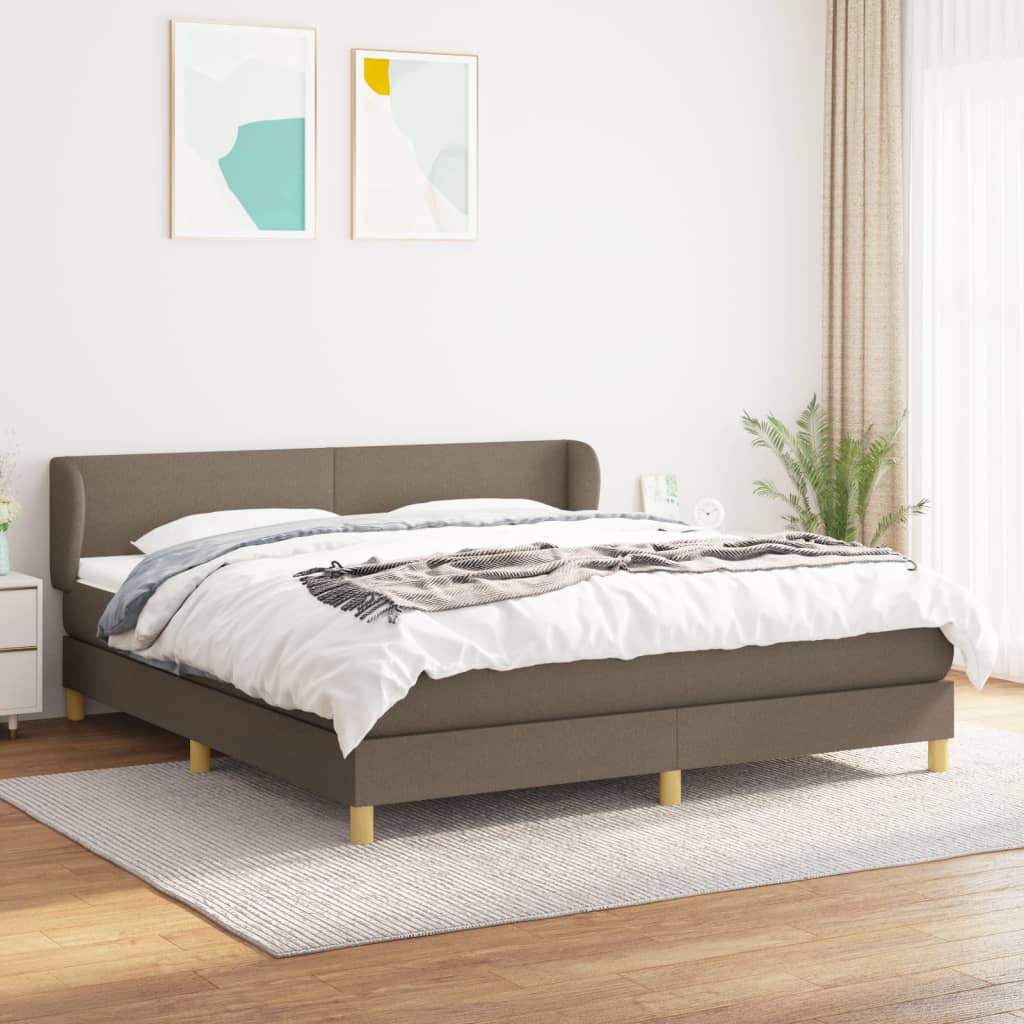 Boxspring met matras stof taupe 180x200 cm is nu te koop bij PeponiXL, paradijselijk wonen!