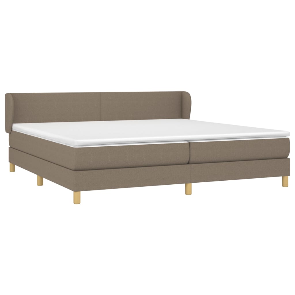 Boxspring met matras stof taupe 200x200 cm is nu te koop bij PeponiXL, paradijselijk wonen!