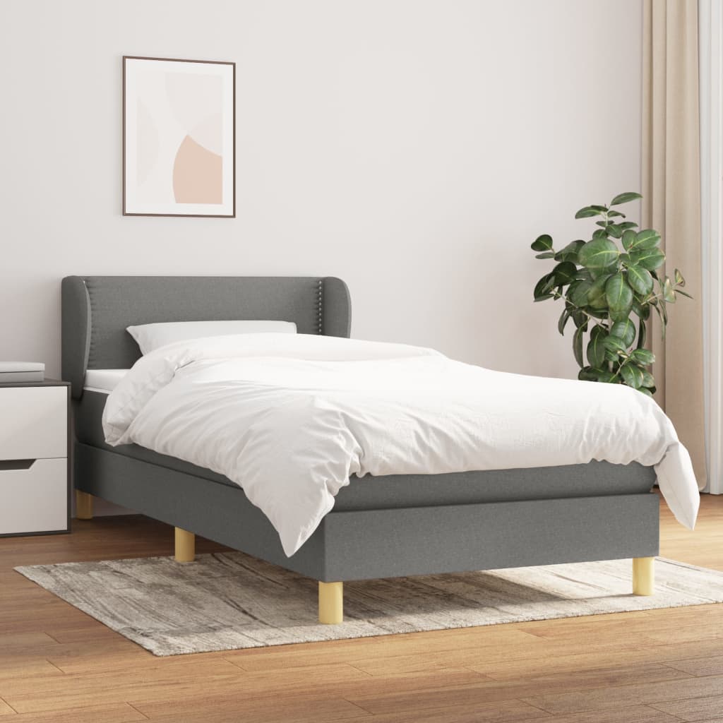 Boxspring met matras stof donkergrijs 80x200 cm is nu te koop bij PeponiXL, paradijselijk wonen!