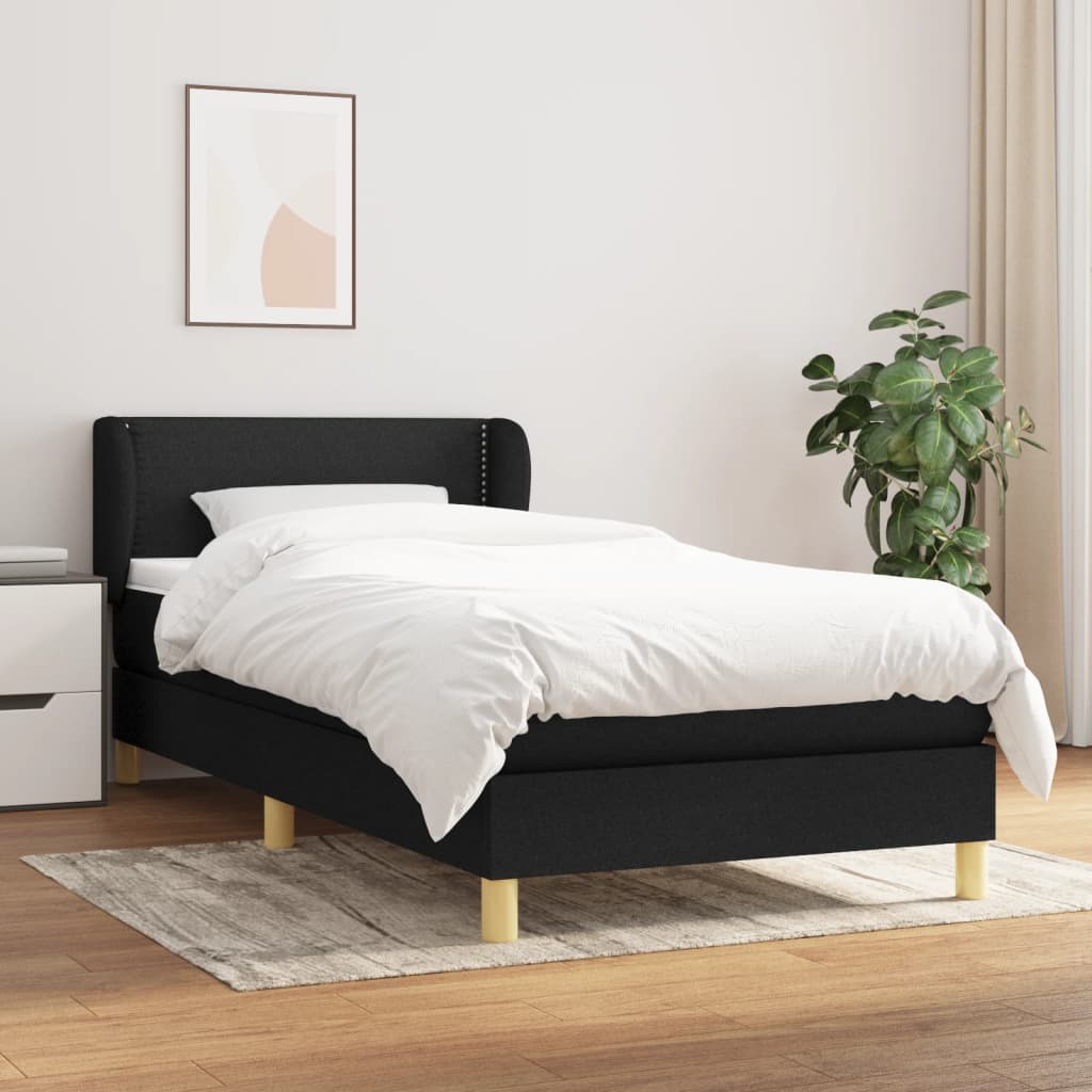 Boxspring met matras stof zwart 80x200 cm is nu te koop bij PeponiXL, paradijselijk wonen!
