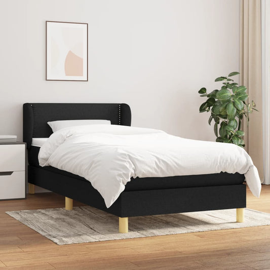 Boxspring met matras stof zwart 80x200 cm is nu te koop bij PeponiXL, paradijselijk wonen!