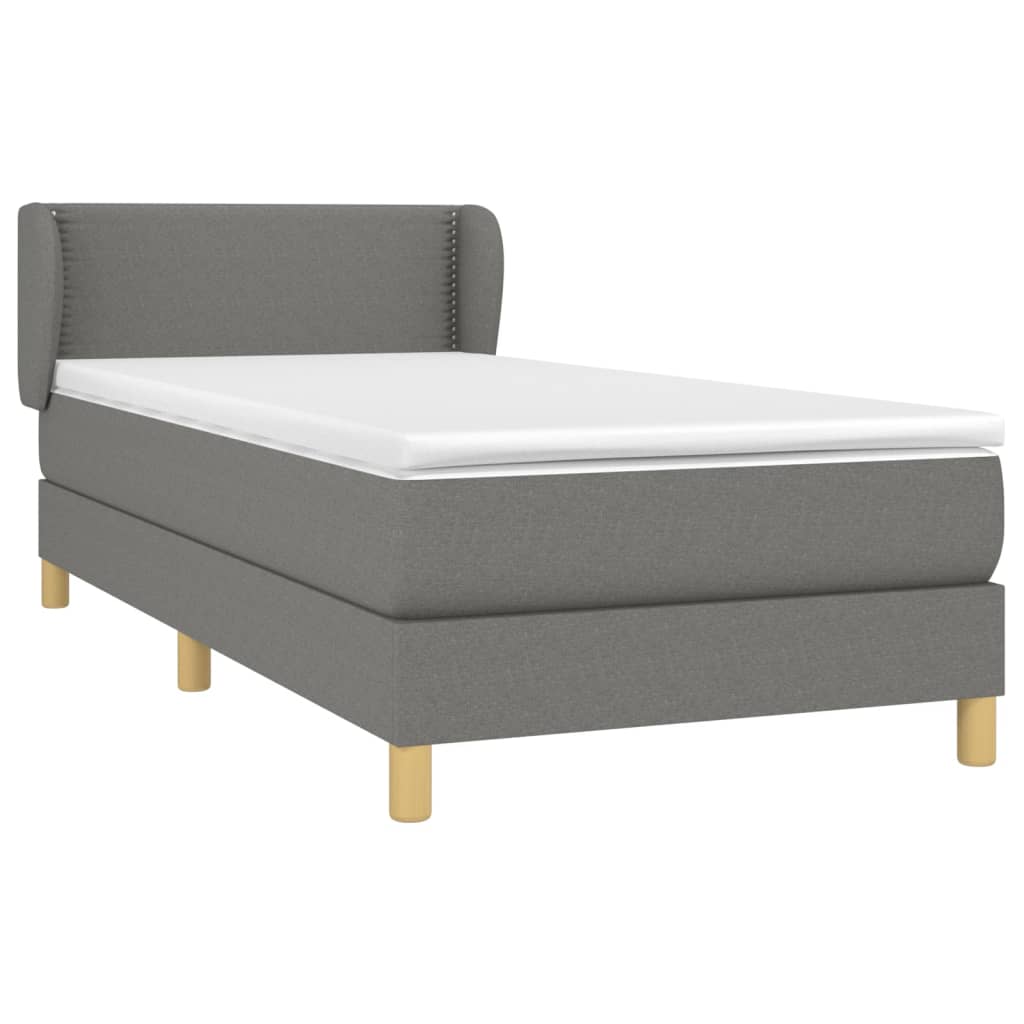 Boxspring met matras stof donkergrijs 90x200 cm is nu te koop bij PeponiXL, paradijselijk wonen!
