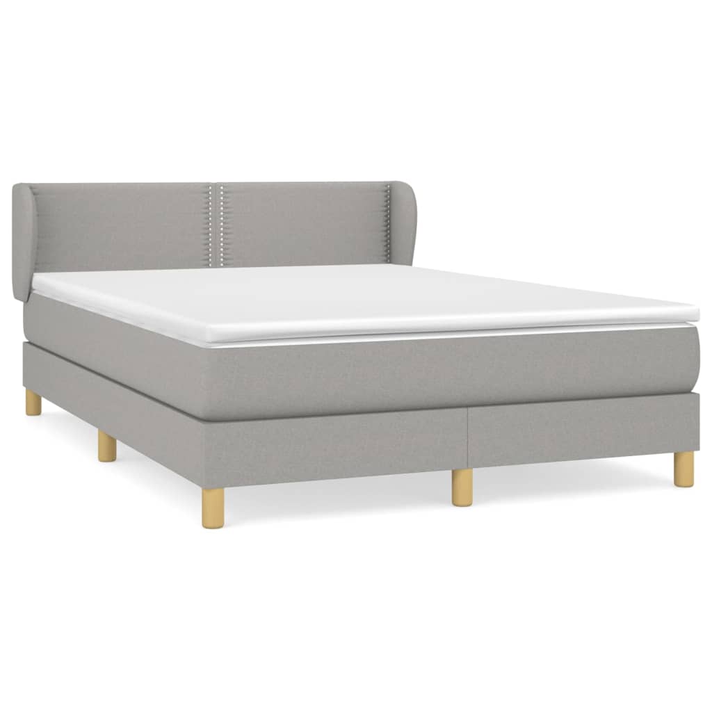 Boxspring met matras stof lichtgrijs 140x190 cm is nu te koop bij PeponiXL, paradijselijk wonen!