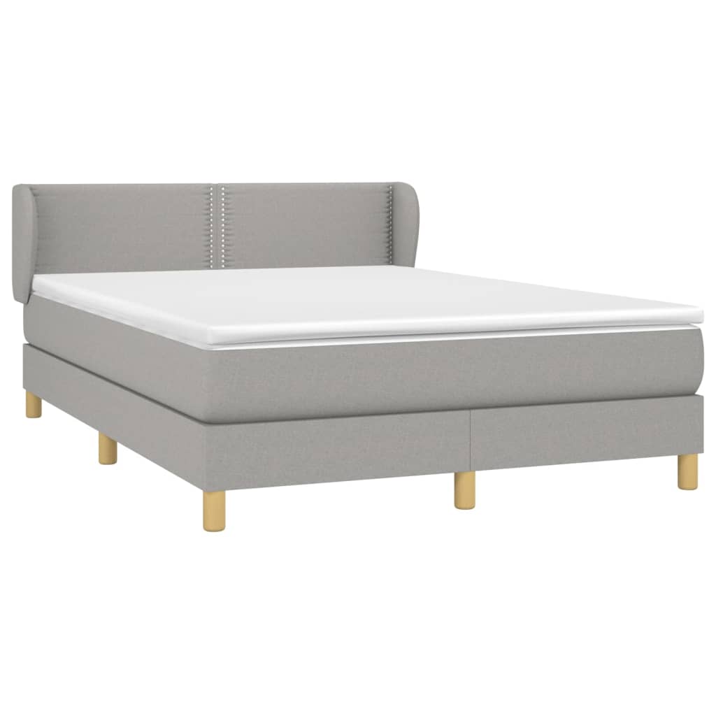Boxspring met matras stof lichtgrijs 140x190 cm is nu te koop bij PeponiXL, paradijselijk wonen!